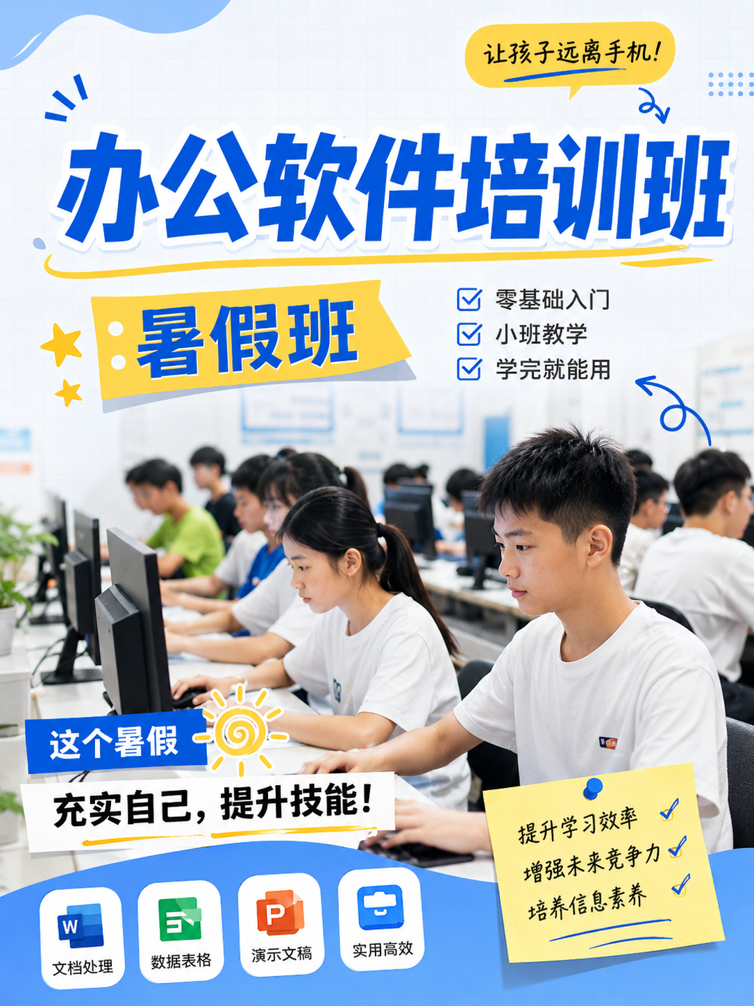 暑假学电脑办公，就来陈文卫教育